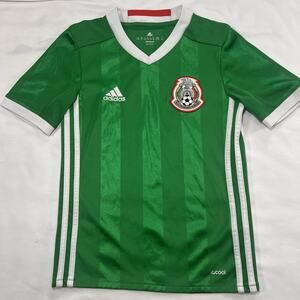 Adidas Mexico National Soccer Team Jersey Kids Youth Size XS Green White Stripes